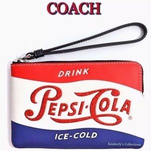 Coach Ltd Pepsi Wristlet Wallet Bag NWT